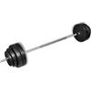 KUREOVDG Set di manubri lunghi da 60 kg, barra da 165 cm | 8 pesi con chiusura a stella, rivestimento in plastica, per casa e palestra
