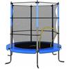 KUREOVDG Trampolino rotondo con rete di sicurezza 140x160 cm, telaio in acciaio verniciato a polvere con 6 gambe, imbottitura in PVC con schiuma EPE da 10 mm, porta a rete con cerniera, max 100 kg,