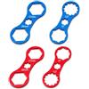 Halynor Chiave Forcella MTB da 4 Pezzi 8T-12T 27-28mm Compatibile con SR Suntour | Lega Alluminio T6, Doppio Terminale, Superficie Opaca Blu e Rossa, Manutenzione Sospensioni, Attrezzo per Officina Bici
