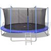 WERNBUPS Set di 5 trampolino da 4,57 m con rete di sicurezza, scala e telo antipioggia, portata 150 kg, 88 molle, trampolino da giardino per esterni