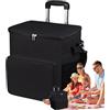 Generico Borsa Frigo con Ruote Borsa Termica Morbida | Carrello Trasportabile con Manico Borsa Isolata Antigoccia 35 Litri per Picnic Campeggio Shopping Giardino Esterno