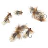 Mosche Artificiali Massimo Clini Elk Hair Caddis Traditional Dry Fly - 5 mosche secche da pesca a mosca montate a mano su amo, Misura amo a scelta, per trota e temolo, Made in Italy