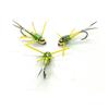 Mosche Artificiali Massimo Clini Ninfa Copper John Olive Wire Yellow Rubber Legs - 5 ninfe da pesca a mosca montate a mano su amo, Misura amo a scelta, per trota e temolo, Made in Italy