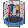 ORTOSUD Trampolino Elastico per Bambini, Diametro 140cm, Portata 550 kg,con Rete di Sicurezza, porta con Cerniera e Rete da Pavimento, Telaio in Acciaio, per Interni, Esterni, Giardino