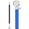 OKUMEYR Pompa per Bici e Palloni in Lega di Alluminio con Manometro Blu | Gonfiaggio Rapido, Struttura Semplice, Design Ergonomico, per Pneumatici Bici e Palle Sportive, Uso in Palestra