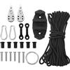 GATHINESS Kit Ancoraggio Kayak Puleggia, Corda, Tacchetto e Nero | Nailon, Gomma e Acciaio Inossidabile, Montaggio Sinistro o Destro, per Canoeisti e Pescatori