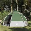 GFRMPORM Tenda istantanea da 280 x 280 x 160 cm, con telaio in acciaio e parapioggia, verde, per 4 persone, facile da montare grazie alla tecnologia Quick Release, con tiranti e borsa per il trasporto