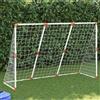 KUREOVDG Porta da calcio 2 in 1 per bambini, 184 x 64 x 124 cm, con palla gonfiabile e pompa, per interni ed esterni, utilizzabile come porta grande o due piccole porte, smontabile salvaspazio