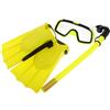 Happyyami Set da Snorkeling per Pinne e Maschera Gialla | Taglia 25-30, Design per Ragazzi e Ragazze, per Spiaggia e Allenamento Subacqueo