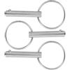 BESTOYARD Acciaio Inox Perno di Sicurezza Marino 38mm X 6,3 MM 3 Pezzi | Argento, Anello di Trazione Antiscivolo e Finitura Liscia, per Fissaggio su Accessori Nautici e Connessioni Canopy