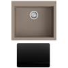 CM PRONTA CONSEGNA - SPEDIZIONE IMMEDIATA Lavello da Incasso 1 Vasca Monovasca 57 x 50 cm Sopratop con fascia miscelatore Granitgem Nero CM NEVADA MIX 400400G01