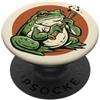 Toadstool Lane Rana color crema che suona un piccolo flauto per gli amanti della rana PopSockets PopGrip Adesivo