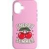 Generic Custodia per iPhone 16 Camicia estiva Cherry per ragazze | Simpatica maglietta Y2K Cherry Graphic
