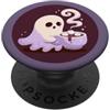 Little Boo Studio Ghost Holding Hot Cocoa Kawaii II per gli amanti di Halloween PopSockets PopGrip Adesivo