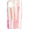 generic Custodia per iPhone 16 Plus Grafica a coquette a righe rosa tenue
