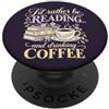 Book Nook Corner Lettura divertente per amanti del caffè Bookworm Reader PopSockets PopGrip Adesivo