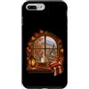 Stagione Autunno Accogliente Lettore Lib Custodia per iPhone 7 Plus/8 Plus Finestra Cottage Piovosa Lettura Autunno Accogliente