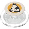 Nine Lives Press Senape Cat Meditazione per gli amanti dei gatti, proprietari di gatti PopSockets PopGrip per MagSafe