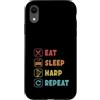 Deko Harfe Instrument Klein Geschenke Fü Custodia per iPhone XR Eat Sleep Harp Repeat - Arpa da concerto