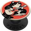 Nine Lives Press con una piccola chitarra per gli amanti dei gatti, proprietari di gatti PopSockets PopGrip Adesivo