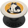 Nine Lives Press Senape Cat Meditazione per gli amanti dei gatti, proprietari di gatti PopSockets PopGrip Adesivo