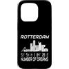 GPS Coodinates and Skyline of your City Custodia per iPhone 15 Pro Rotterdam Skyline coordinate paesaggio cittadino sagoma Olanda