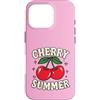 Generic Custodia per iPhone 16 Pro Camicia estiva Cherry per ragazze | Simpatica maglietta Y2K Cherry Graphic
