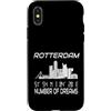 GPS Coodinates and Skyline of your City Custodia per iPhone X/XS Rotterdam Skyline coordinate paesaggio cittadino sagoma Olanda