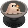 Little Boo Studio Fantasma carbone con una candela Kawaii per gli amanti di Halloween PopSockets PopGrip Adesivo