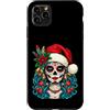 Ugly Christmas Gift For December Winter Custodia per iPhone 11 Pro Max Babbo Natale floreale Sugarskull Dia De Los Muertos