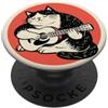 Nine Lives Press Gatto con una piccola chitarra per gli amanti dei gatti, proprietari di gatti PopSockets PopGrip Adesivo