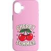 Generic Custodia per iPhone 16 Plus Camicia estiva Cherry per ragazze | Simpatica maglietta Y2K Cherry Graphic