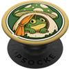 Toadstool Lane Mustard Frog in una finestra della casa dei funghi per gli amanti della rana PopSockets PopGrip Adesivo