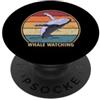 Cute Blue Whale Plush Toy Costume Gifts Beluga Cetacea Cachalot - Osservatore di balene in stile retrò, colore: blu PopSockets PopGrip Adesivo