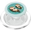 Inkline Panel Studio Lontra Chibi marrone che si tiene per mano per gli appassionati di anime PopSockets PopGrip per MagSafe