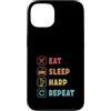 Deko Harfe Instrument Klein Geschenke Fü Custodia per iPhone 13 Eat Sleep Harp Repeat - Arpa da concerto