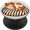 Nine Lives Press Pan di gatto crema su un cuscino per gli amanti dei gatti, proprietari di gatti PopSockets PopGrip Adesivo