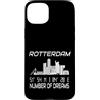 GPS Coodinates and Skyline of your City Custodia per iPhone 15 Plus Rotterdam Skyline coordinate paesaggio cittadino sagoma Olanda