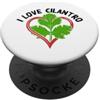 Coriander and Cilantro Lover Vintage Des Foglia di coriandolo all'interno del cuore - I Love Cilantro Herb Lover PopSockets PopGrip Adesivo