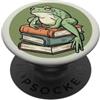 Toadstool Lane Rana su una pila di libri per gli amanti delle rane, fan di cottagecore PopSockets PopGrip Adesivo