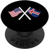 Dual Nationality Pride Graphics USA E ISLANDA bandiere incrociate doppie radici PopSockets PopGrip Adesivo