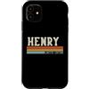 Retro Vintage Personalized Family Names Custodia per iPhone 11 Henry Retro Vintage Uomo Bambini Ragazzi Nome