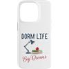 Campus Study Vibe Student!! Custodia per iPhone 14 Pro Dorm Life Big Dreams Desk Lamp College Student Motivation
