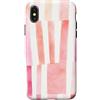 generic Custodia per iPhone X/XS Grafica a coquette a righe rosa tenue