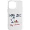 Campus Study Vibe Student!! Custodia per iPhone 14 Pro Max Dorm Life Big Dreams Desk Lamp College Student Motivation