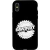 Miftees Carpenter Tees Custodia per iPhone X/XS Falegnameria divertente Sawdust Is Man Glitter