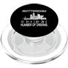 GPS Coodinates and Skyline of your City Rotterdam Skyline coordinate paesaggio cittadino sagoma Olanda PopSockets PopGrip per MagSafe