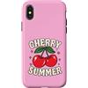 Generic Custodia per iPhone X/XS Camicia estiva Cherry per ragazze | Simpatica maglietta Y2K Cherry Graphic
