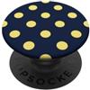 Vintage Polka Dot Pattern Big Dots Blu Navy Burro Giallo Polka Dot Estetica Carino Grandi Pois PopSockets PopGrip Adesivo