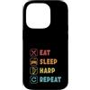 Deko Harfe Instrument Klein Geschenke Fü Custodia per iPhone 14 Pro Eat Sleep Harp Repeat - Arpa da concerto